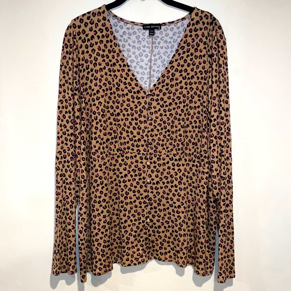 Lane Bryant Cheetah Print Blouse 18/20 NWOT - Picture 1 of 9